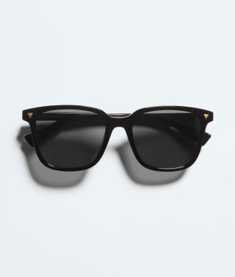 Bottega Veneta Soft Recycled Acetate Square Sunglasses - Black - Unisex