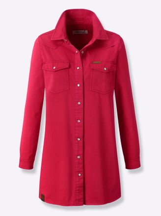 Casual Looks Longbluse CASUAL LOOKS, Damen, Gr. 36, erdbeere, 100% Baumwolle, unifarben, Blusen Longbluse