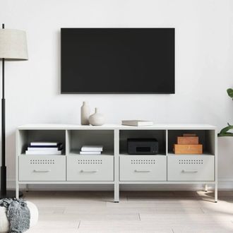 Berkfield Home TV Cabinets 2 pcs White 68x39x50.5 cm Steel