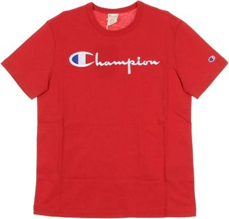 Champion Rode Crewneck Tee voor Mannen - Heren - T-shirts - Rood - XL - Tops