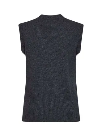 Maison Margiela Wool-Blend Knit Vest - Gray