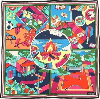 Kate Spade New York summer scene silk square scarf in Multi at Nordstrom Rack