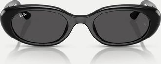 Ray-Ban Rb4441d - Occhiali da sole rettangolari neri con lenti grigie-Nero