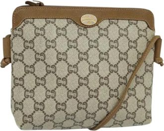 Gucci Pre-owned Leather gucci-bags - unisex - Vintage Schoudertas - Beige - ONE Size - Leer - Vintage