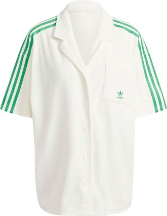 adidas (WMNS) adidas Originals Resort Shirt Asia Sizing White Green JH0614