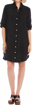 Karen Kane Ruched Sleeve Shirtdress In Black