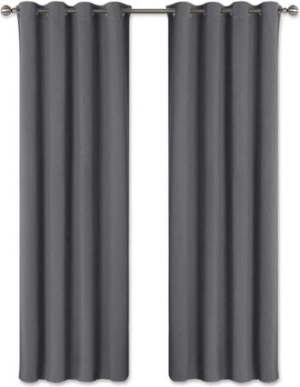 OEM 2 Rideaux Occultants Thermiques, Gris Anthracite, OEillets, 140 X 260 Cm, Isolation Lumi&egrave;re/chaleur, Chambre Et Salon