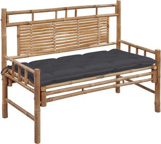 vidaXL Banco De Jard&iacute;n Con Coj&iacute;n Bamb&uacute; 120 Cm Vidaxl