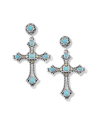 Samuel B. Silver & 18K 0.85 Ct. Tw. Sleeping Beauty Turquoise Earrings