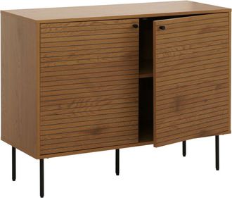 Hhg Aparador HHG 288, cómoda mueble aparador, estilo escandinavo metal madera melamina mvg 86x110x40cm, natural