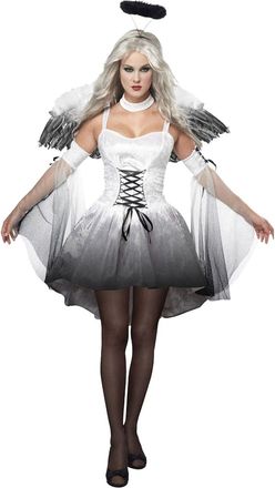 Generic Halloween Costume Women Funny Bride Costume Halloween Bride Witch Cosplay Black Costumes Dress Scary Halloween Costume (White, S)