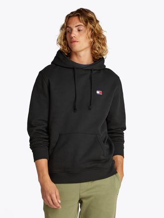 Tommy Jeans Hoodie TOMMY JEANS TJM REG BADGE HOODIE EXT, Herren, Gr. XXL, schwarz, Sweatware, Obermaterial: 100% Baumwolle, unifarben, regular fit h&uuml;ftlang, Rundh
