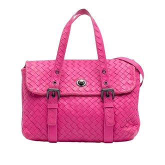 Bottega Veneta Pre-owned Handbags, female, Pink, Size: ONE SIZE Pre-owned Woven Satchel