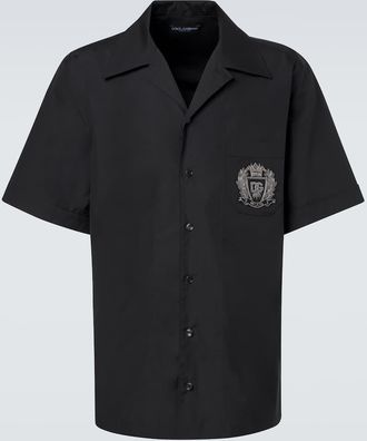 Dolce & Gabbana Logo cotton poplin bowling shirt
