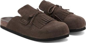 Mango Kiltie Fringe Clog in Brown at Nordstrom, Size 7.5Us