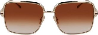 Ferragamo SF317S704 Square Full Rim Sunglasses - Gold