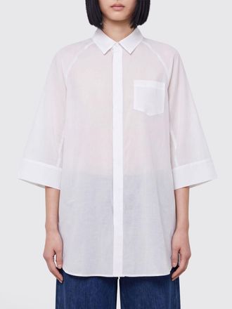 sacai Cotton Blend Chemisier Mini Dress with Classic Collar