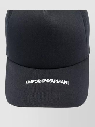 Emporio Armani logo baseball cap curved brim button