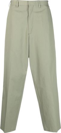 &Eacute;tudes Studio wide-leg cotton cropped trousers - men - Polyester/Cotton/Viscose/Cotton - 44 - Green