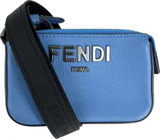 Fendi Blue Leather Pouch (Pre-Owned)