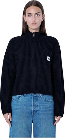 Carhartt Work in Progress Detroit Half Zip Sweater - Dames - Coltruien - Zwart - L - Truien & Vesten
