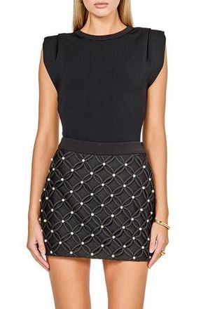 endless rose Pleated Shoulder Knit Top in Black at Nordstrom Rack, Size X-Small