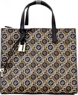 Marc Jacobs Marc Jacobs Mini Grind Signet Printed Leather Crossbody Tote Handbag Womens Purse