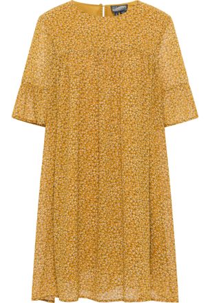 Dreimaster Dreimaster Jurk Dames Donkergeel veelkleurig