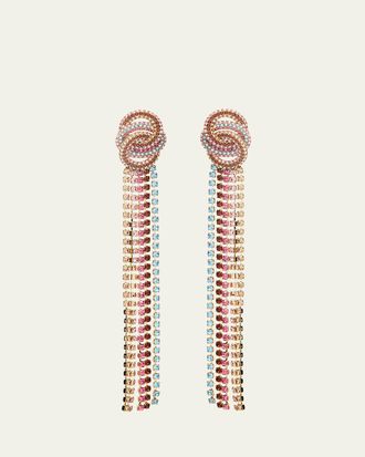 Oscar De La Renta Infinity Crystal Fringe Earrings