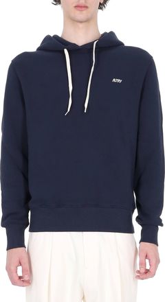 Autry Blue Cotton Hooded Sweatshirt