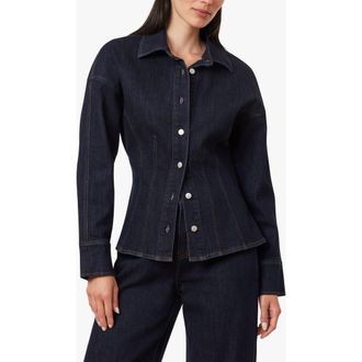 Habitual Seamed Stretch Denim Shirt in Rinse at Nordstrom, Size X-Small
