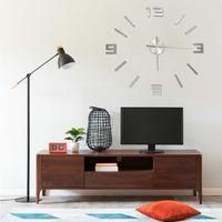 OEM Reloj De Pared 3d, Dise&ntilde;o Moderno, Plateado, 100 Cm Xxl - Crezuo