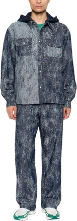 Laneus Heren, Overhemden, Blauw, Maat: L Denim