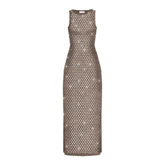 MC2 Saint Barth Eileen Maxi Jurk - Dames - Maxi kleedjes - Bruin - M - Kleedjes