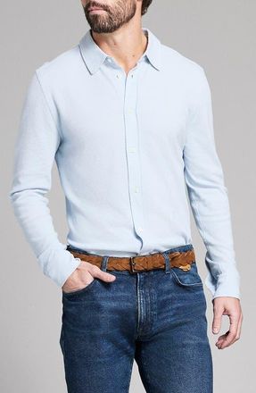 Billy Reid Textured Cotton Button-Up Shirt in Air Blue at Nordstrom, Size X-Small