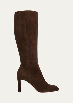 Christian Louboutin 85mm Fannylove Suede Knee-High Boots