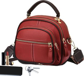 Generic Simple Leather Shoulder Bag - Multifunctional Leather Bag | Fashionable Womens Sling Bags, Pu Leathers Girls Modern Shoulder Travel Bags, Large Capaci