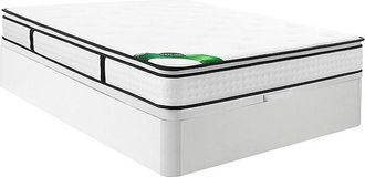 Vente-Unique Conjunto 160 x 200 cm Somier con arc&oacute;n blanco + Colch&oacute;n de muelles ensacados 7 zonas con sobrecolch&oacute;n integrado y tejido bamb&uacute; 26cm de grosor - MIREZA