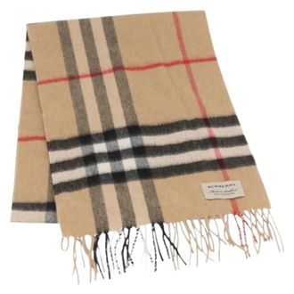 Burberry Pre-owned Scarves, female, Beige, Size: ONE SIZE Pre-owned Vintage Wool Scarf