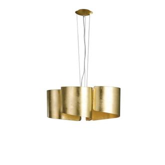 Netlighting Imagine Curved Glass Ceiling Pendant Golden Leaf E27 in Gold