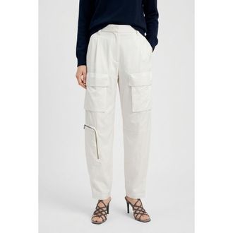 Brunello Cucinelli Off White Relaxed Cargo Trousers, Brand Size 42 (US Size 8)