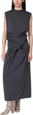 Jil Sander Gebreide Jurk voor Vrouwen - Dames - Maxi kleedjes - Grijs - XS - Kleedjes