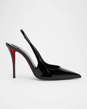 Christian Louboutin 100mm Miss Z Patent Leather Slingback Pumps
