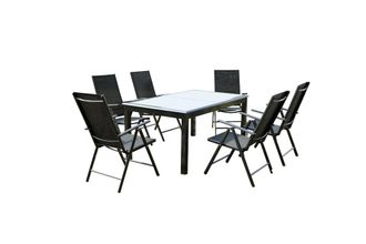 Concept Usine Conjunto de jard&iacute;n de aluminio gris de 6 plazas