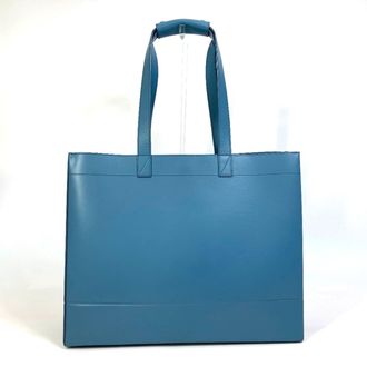Dior Blue Leather Handbag Tote Bag (Pre-Owned)