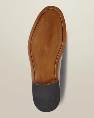 CHARLES TYRWHITT Suede Penny Loafers - Stone Size 10.5 by Charles Tyrwhitt