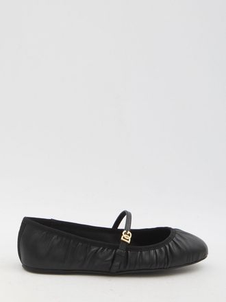 Dolce & Gabbana Zwarte Nappa Leren Ballerinas