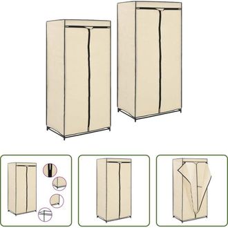 vidaXL Appendiabiti - Armadio 2 pz Crema 75x50x160 cm