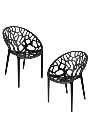 Regalos Miguel Pack 2 Sillas color negro en polipropileno