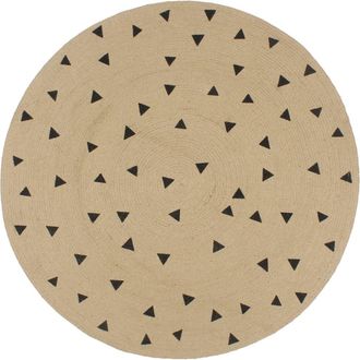 vidaXL Alfombra De Yute Tejida A Mano Estampado De Tri&aacute;ngulos 150 Cm Vidaxl